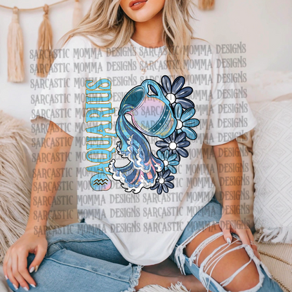 Zodiac Floral Bundle & Sleeves- 24 PNG Files
