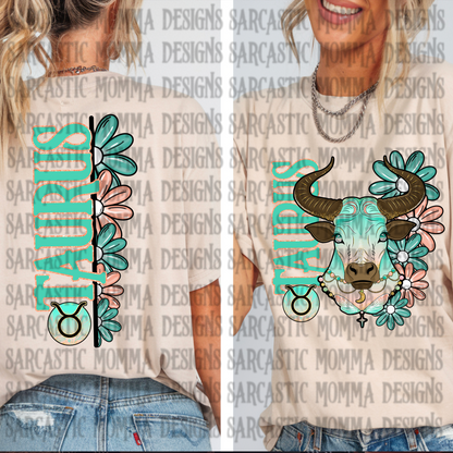 Zodiac Floral Bundle & Sleeves- 24 PNG Files