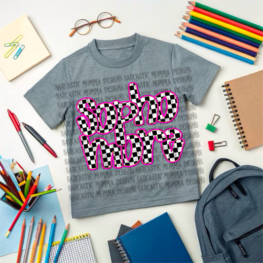 Sophomore Pink Checkered PNG File