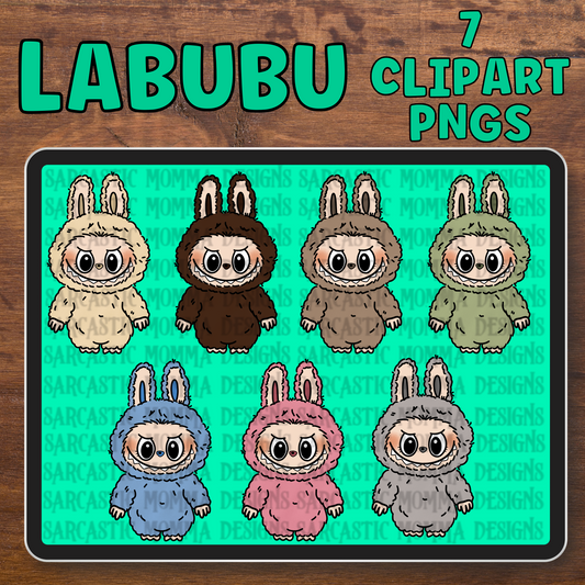 Labubu Clipart- 7 PNG Files