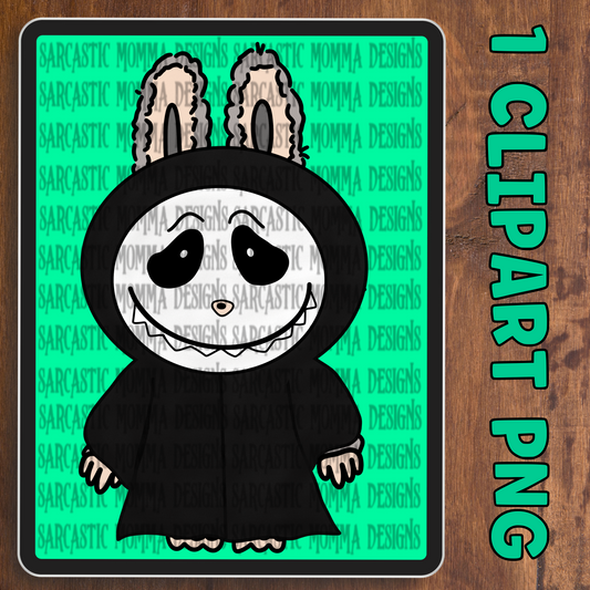 Ghostface Labubu Clipart- 1 PNG File