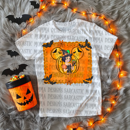 Snow White Spooky Season Mouse Head Pumpkin With & Without Frame- 2 PNG Files
