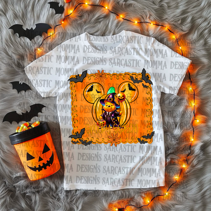 Pooh Spooky Season Mouse Head Pumpkin With & Without Frame- 2 PNG Files