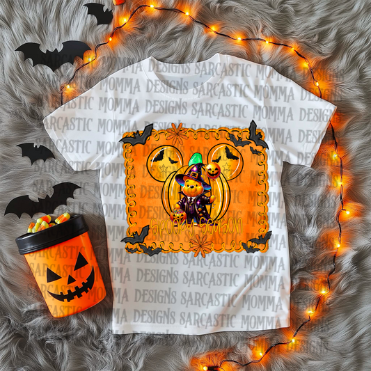 Pooh Spooky Season Mouse Head Pumpkin With & Without Frame- 2 PNG Files