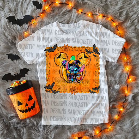 Stitch Spooky Season Mouse Head Pumpkin With & Without Frame- 2 PNG Files