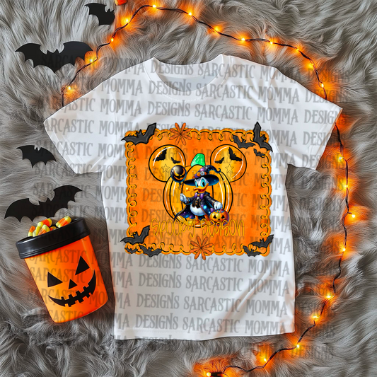 Donald Duck Spooky Season Mouse Head Pumpkin With & Without Frame- 2 PNG Files