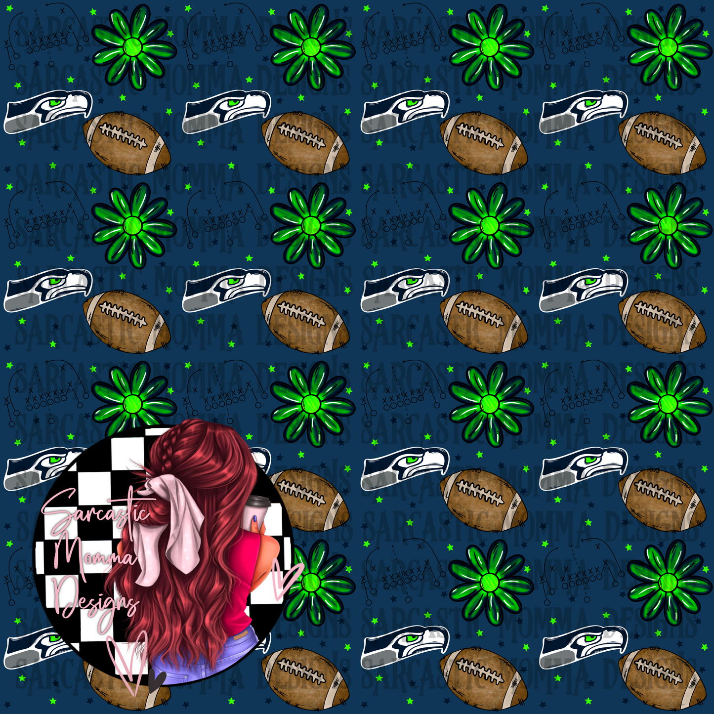 Seahawks Floral Seamless File