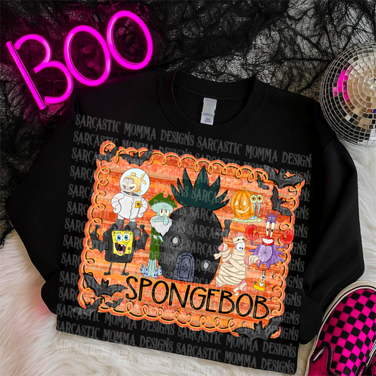 Spongebob and Friends Halloween Framed PNG File