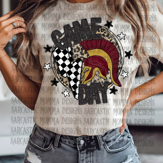 Game Day Circle Mascot Trojan/ Spartans PNG File