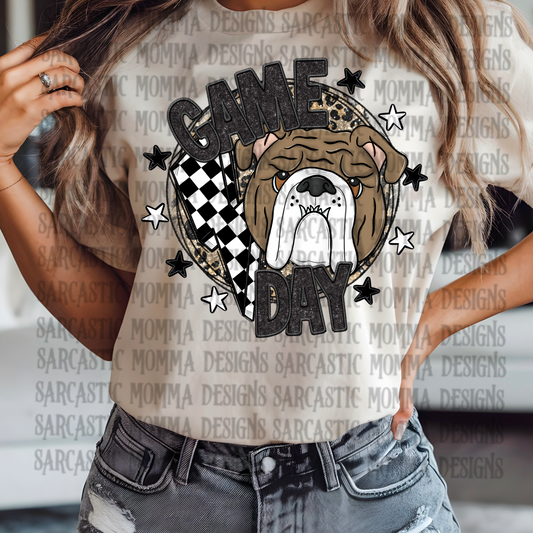 Game Day Circle Mascot Bulldogs PNG File