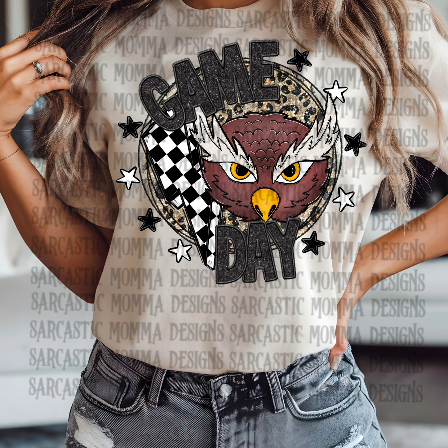 Game Day Circle Mascot Owls PNG File