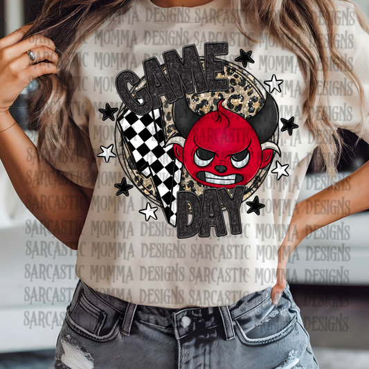 Game Day Circle Mascot Red Devils PNG File
