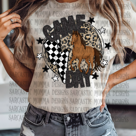 Game Day Circle Mascot Mustangs PNG File