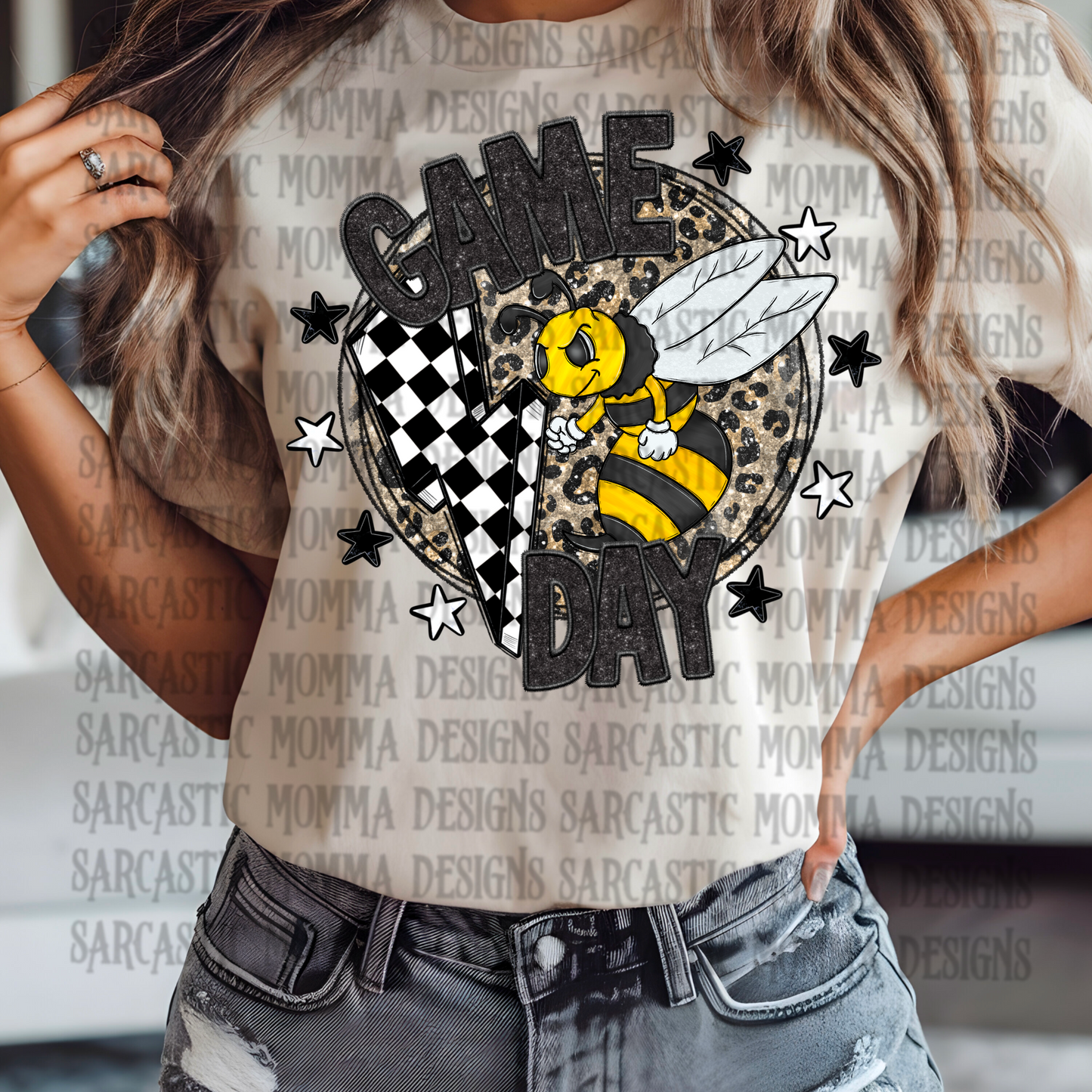 Game Day Circle Mascot Yellow Jackets/ Hornets PNG File