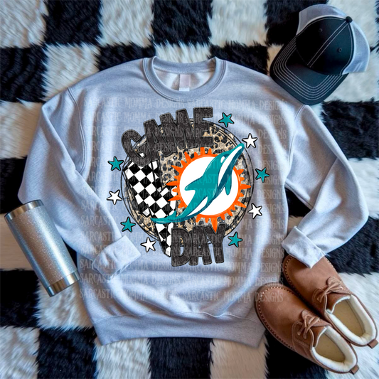 Game Day Circle Dolphins PNG File