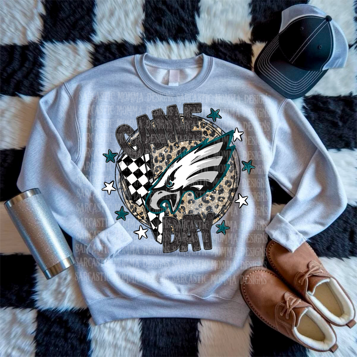 Game Day Circle Eagles PNG File