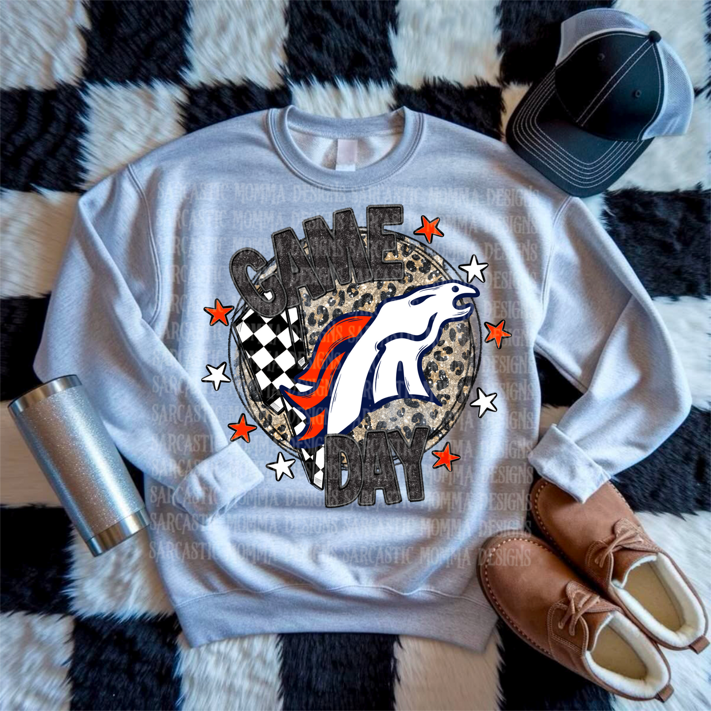 Game Day Circle Broncos PNG File