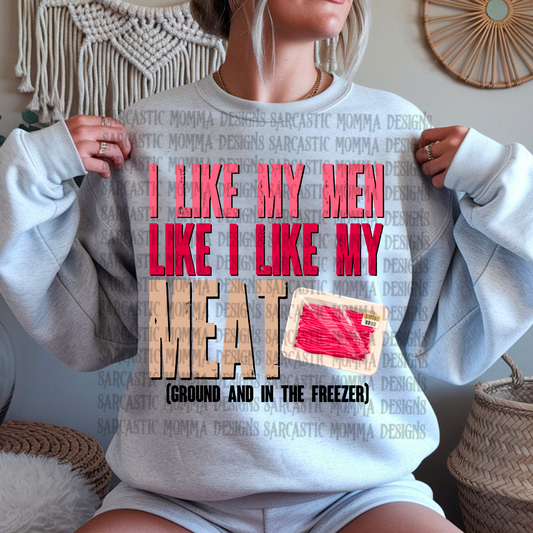 I Like My Men Like I Like My Meat Ground and In The Freezer PNG File