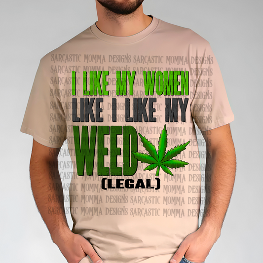 I Like My Women Like I Like My Weed Legal PNG File