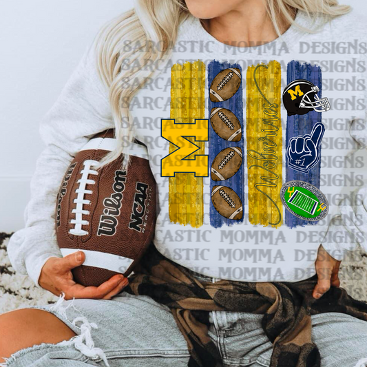 Michigan Wolverines Brushstrokes PNG File