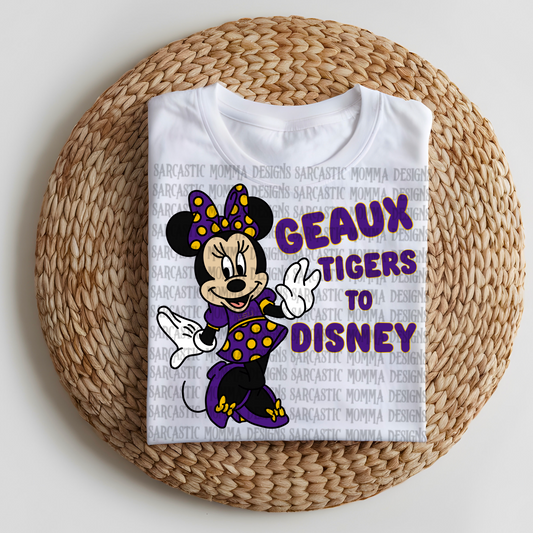 Geaux Tigers (& To Disney) LSU Minnie- 2 PNG Files