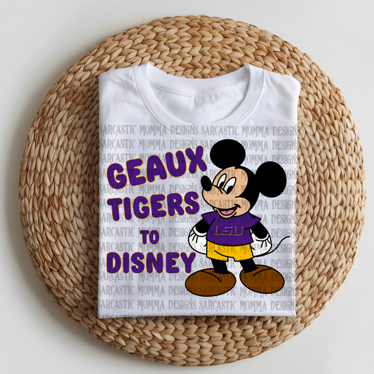 Geaux Tigers (& To Disney) LSU Mickey- 2 PNG Files