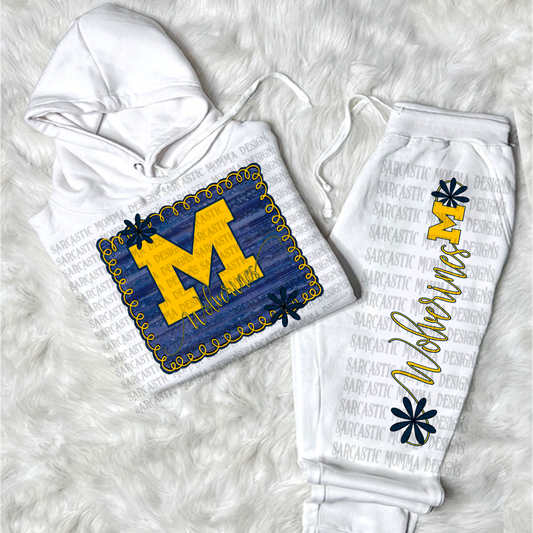 Michigan Wolverines Framed with Matching Sleeve- 2 PNG Files