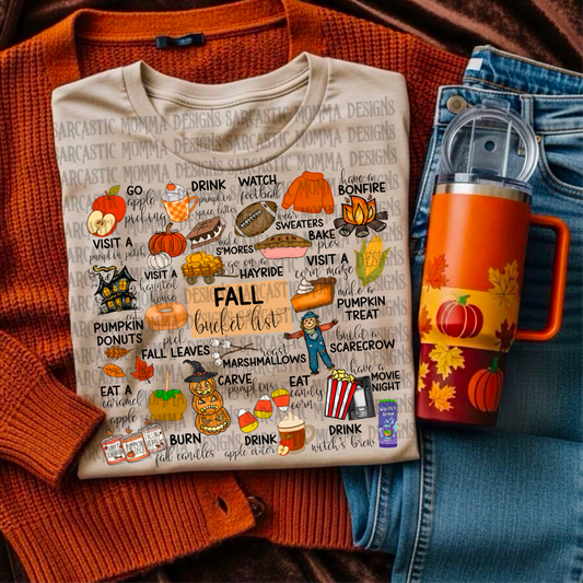 Fall Bucket List PNG File