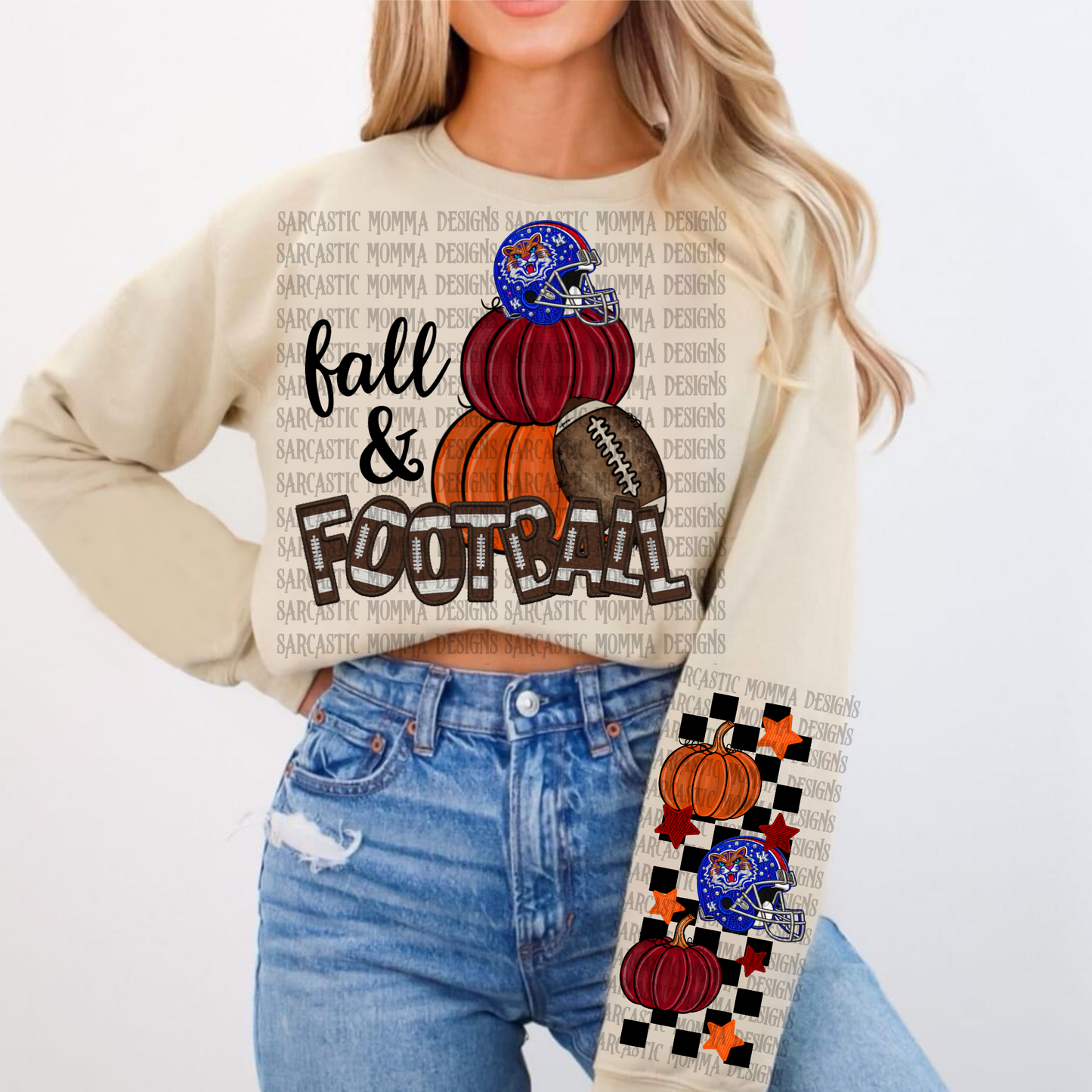 Football & Fall Kentucky Wildcats with Matching Sleeve- 2 PNG Files