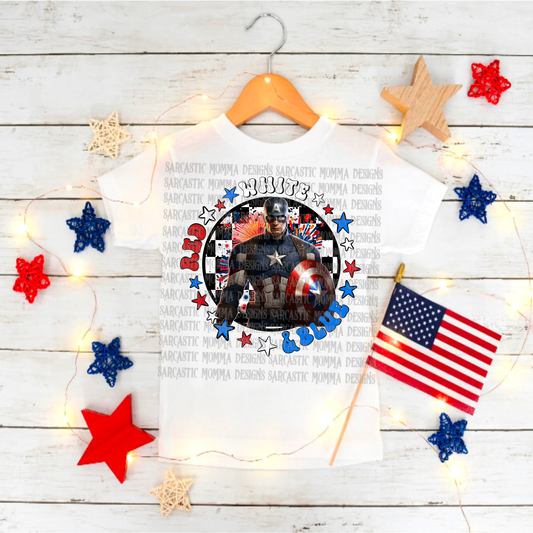 Captain America Red White & Blue PNG File