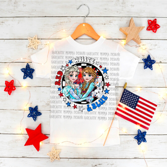 Frozen Red White & Blue PNG File