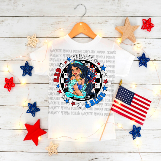 Jasmine Red White & Blue PNG File