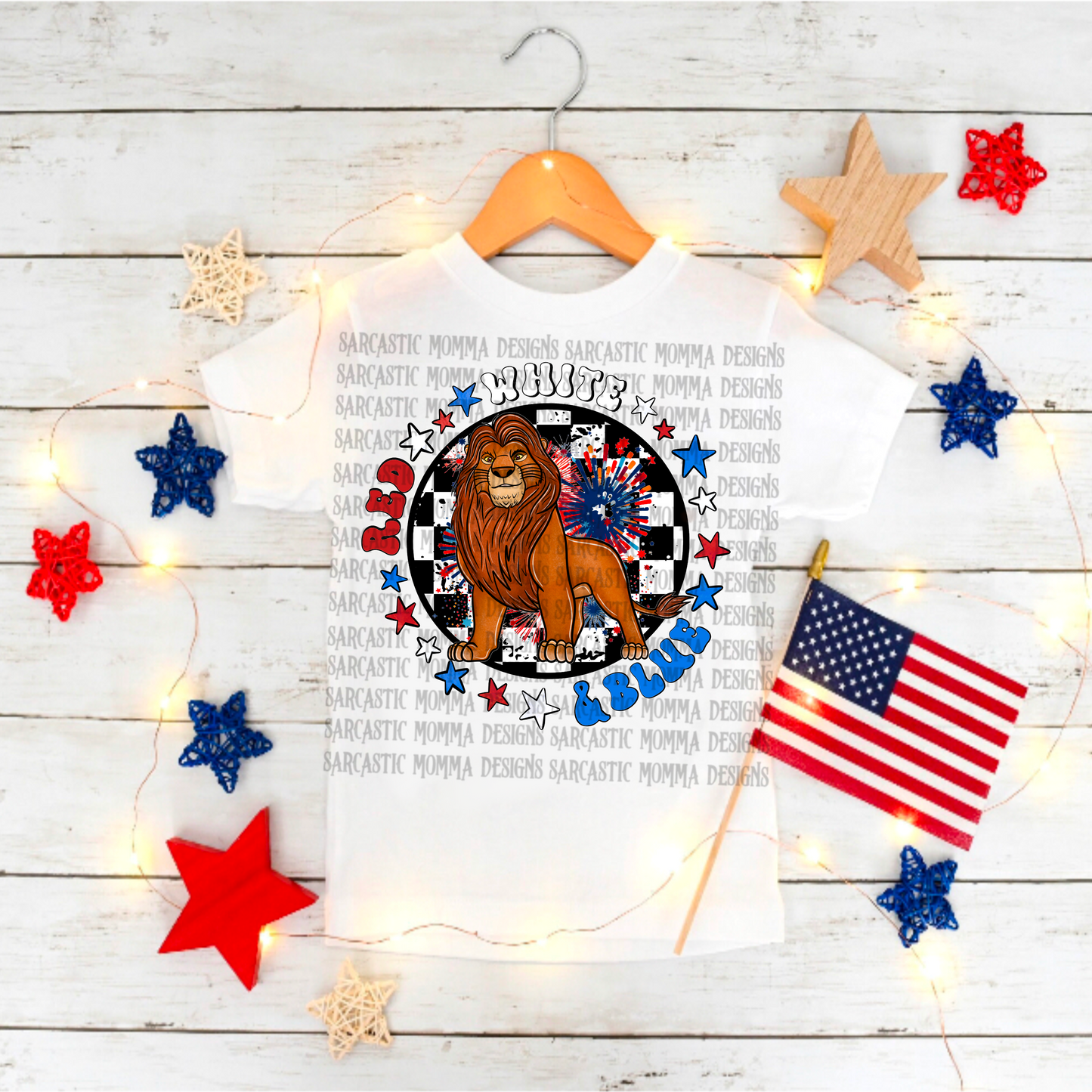 Lion King Red White & Blue PNG File