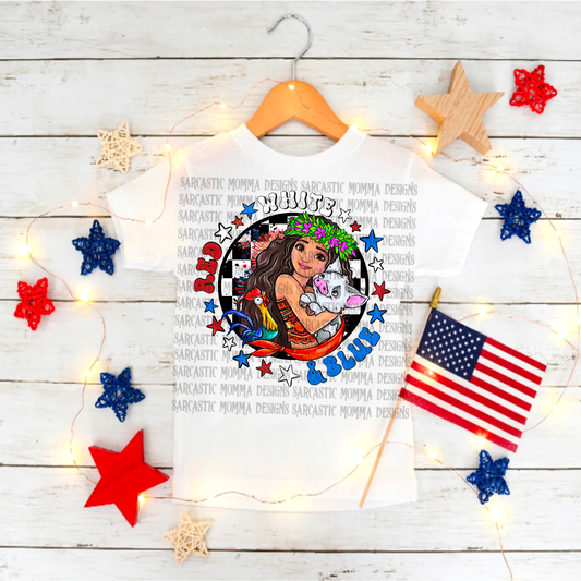 Moana Red White & Blue PNG File