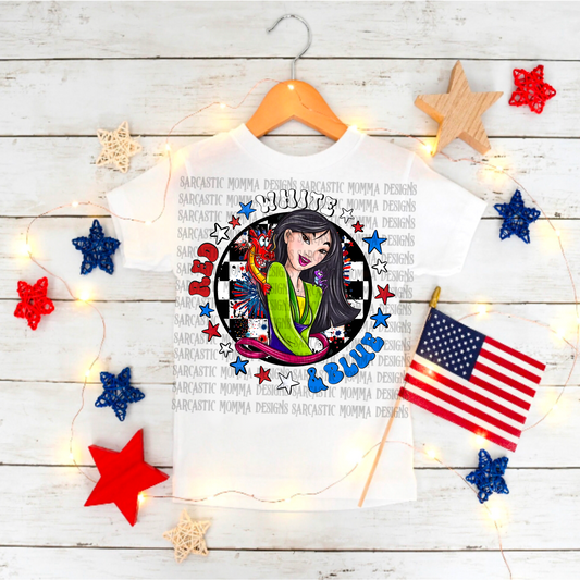 Mulan Red White & Blue PNG File