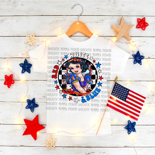 Snow White Red White & Blue PNG File