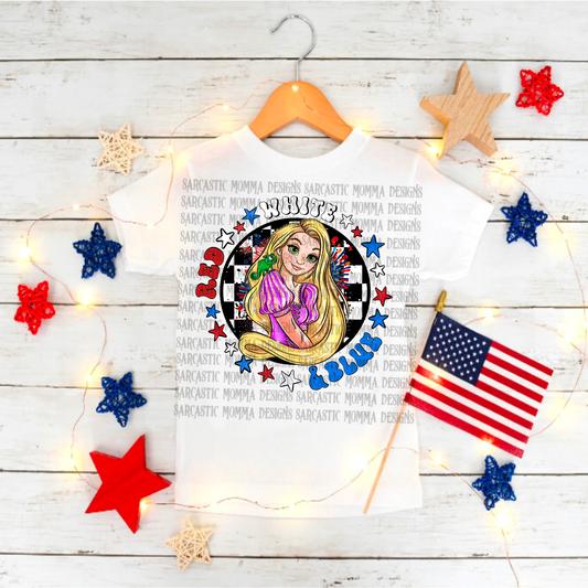 Rapunzel Red White & Blue PNG File