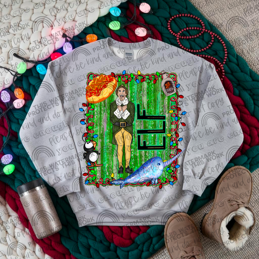 Elf Christmas Framed PNG File