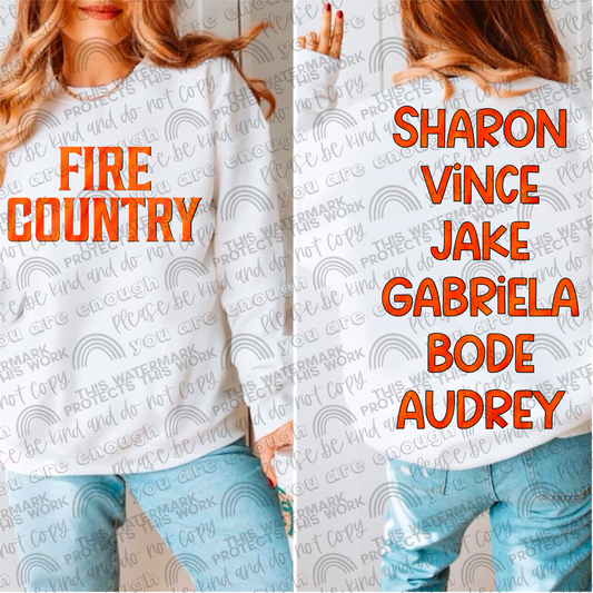 Fire Country Names- 2 PNG Files