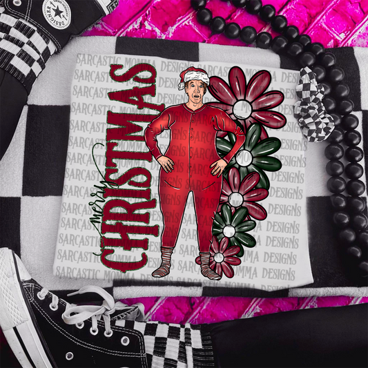 The Santa Clause Merry Christmas Floral & Sleeve- 2 PNG Files
