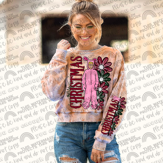 Ralphie Merry Christmas Floral & Sleeve- 2 PNG Files