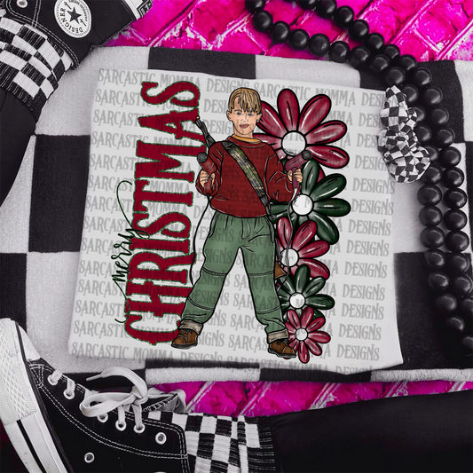 Kevin Merry Christmas Floral & Sleeve- 2 PNG Files
