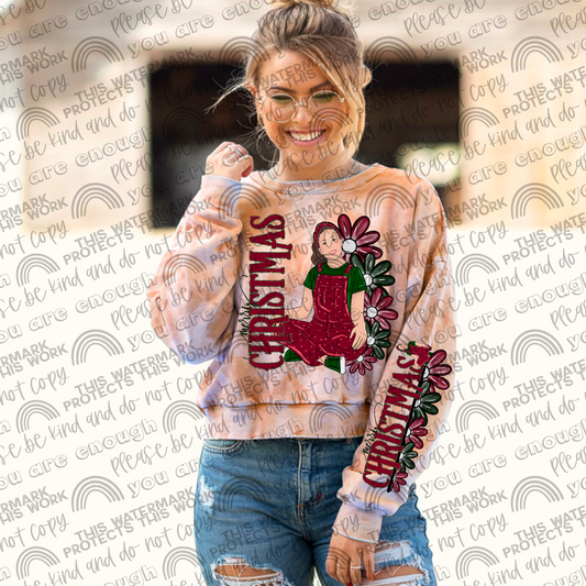 Ms Rachel Merry Christmas Floral & Sleeve- 2 PNG Files