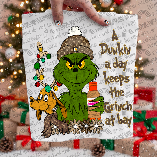 A Dunkin A Day Keeps the Green Guy At Bay Cold Coffee PNG File