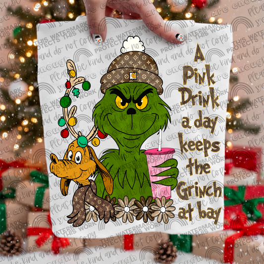 A Pink Drink A Day Keeps the Green Guy At Bay PNG File