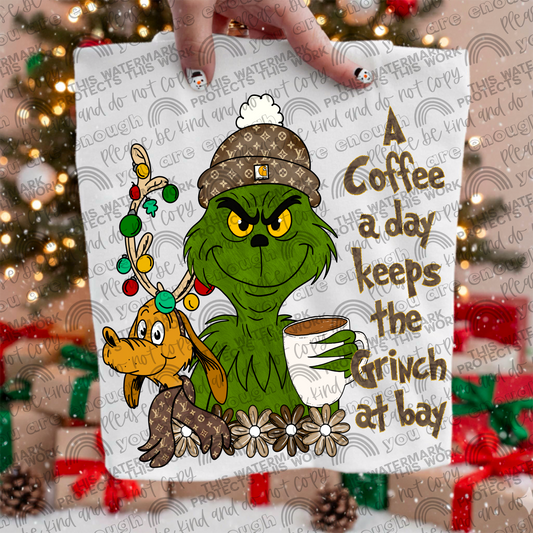 A Coffee A Day Keeps the Green Guy At Bay Hot Cup of Coffee PNG File