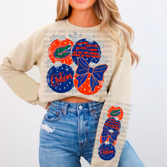 Gators Ornaments with Matching Sleeve- 2 PNG Files