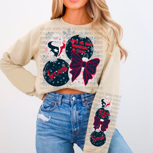 Texans Ornaments with Matching Sleeve- 2 PNG Files