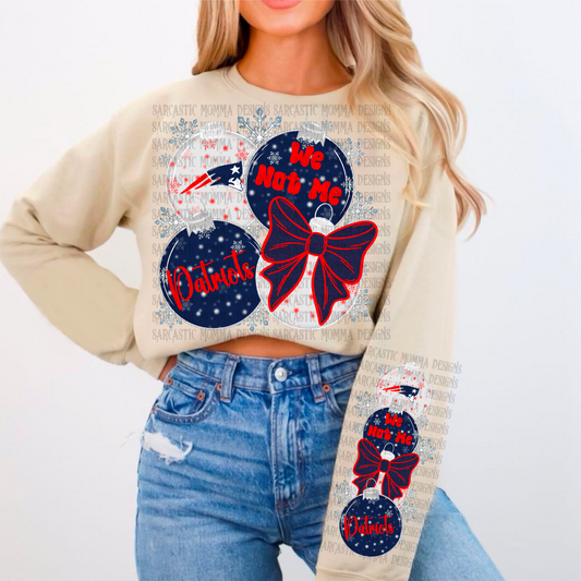 Patriots Ornaments with Matching Sleeve- 2 PNG Files