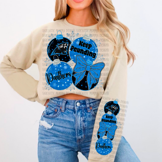 Panthers Ornaments with Matching Sleeve- 2 PNG Files